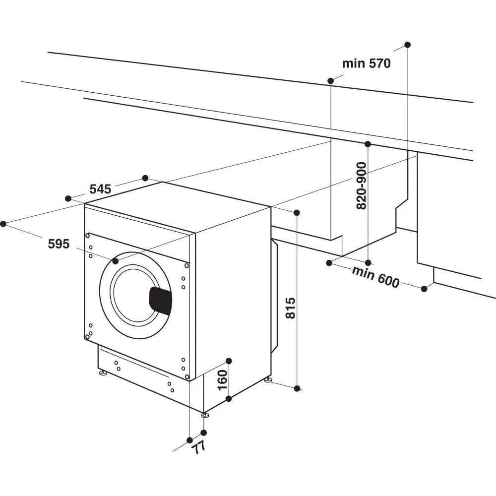 Hotpoint BIWDHG961485 Integrated Washer Dryer With 1400 Spin White