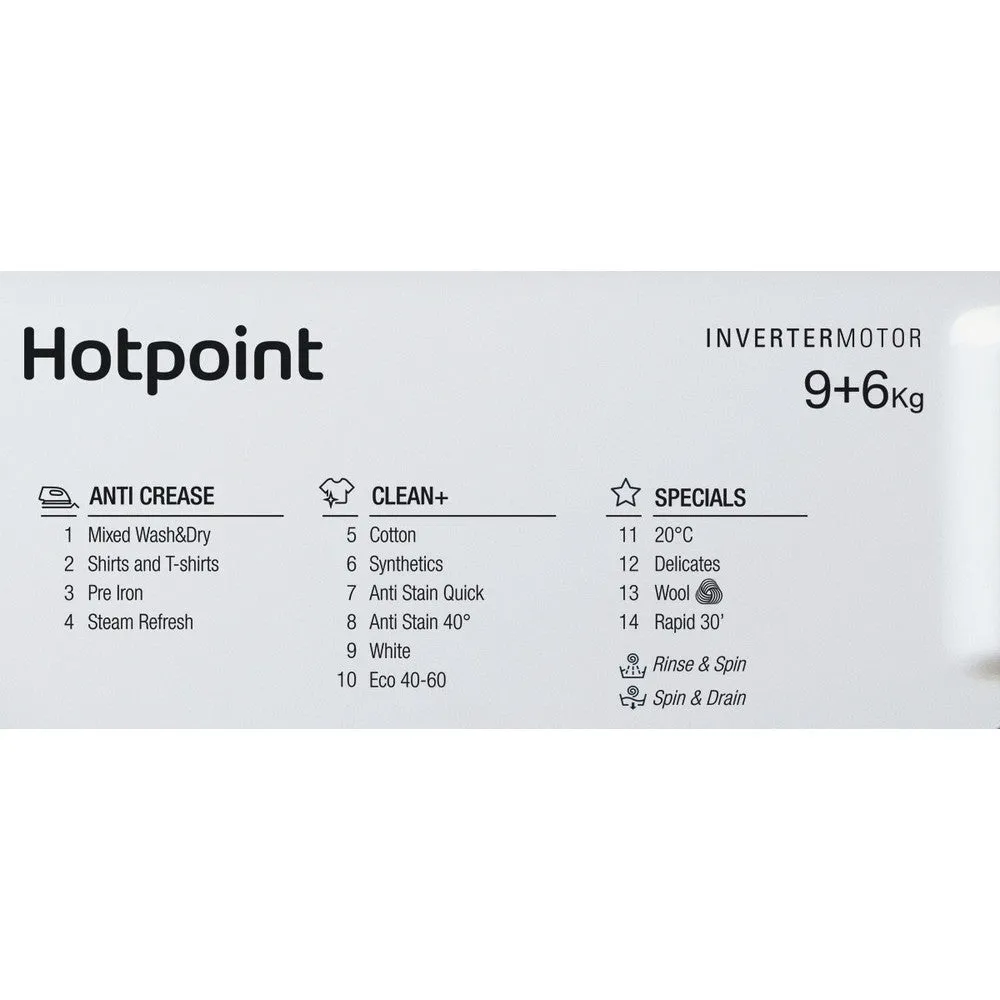 Hotpoint BIWDHG961485 Integrated Washer Dryer With 1400 Spin White