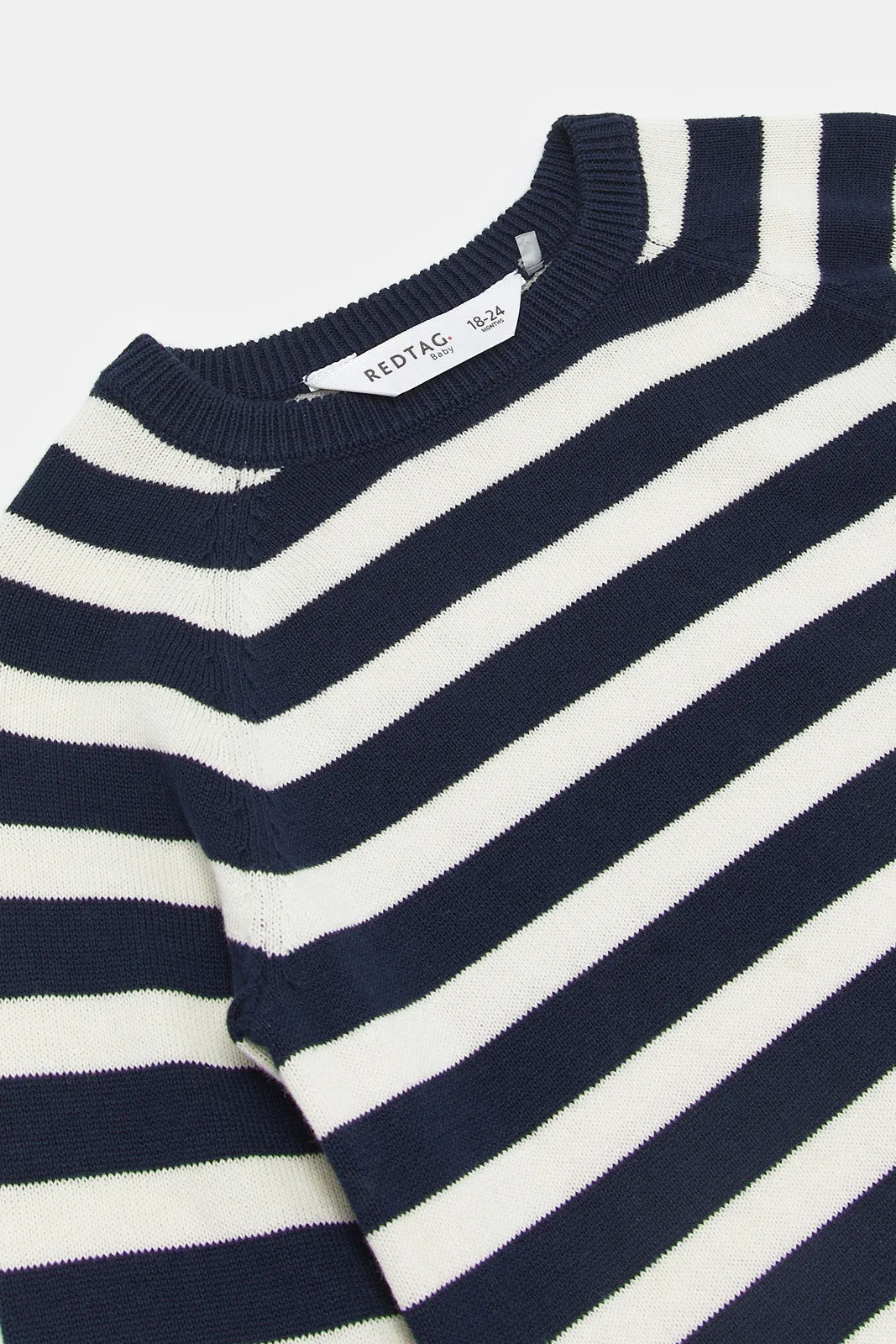 Infant Boys Navy And White Striped Pullover