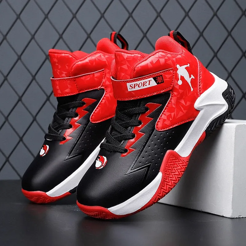 Kids Boys Basketball Shoes Kids Sneakers Non-Slip Sports Girls Basketball Training Tennis Shoes