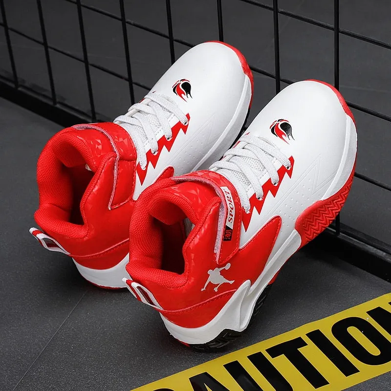 Kids Boys Basketball Shoes Kids Sneakers Non-Slip Sports Girls Basketball Training Tennis Shoes