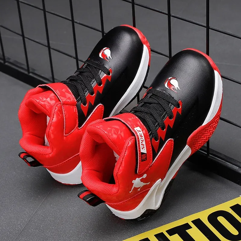 Kids Boys Basketball Shoes Kids Sneakers Non-Slip Sports Girls Basketball Training Tennis Shoes