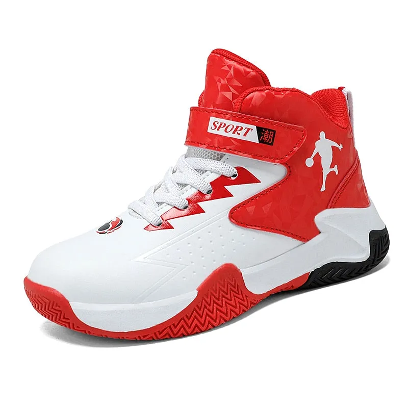 Kids Boys Basketball Shoes Kids Sneakers Non-Slip Sports Girls Basketball Training Tennis Shoes