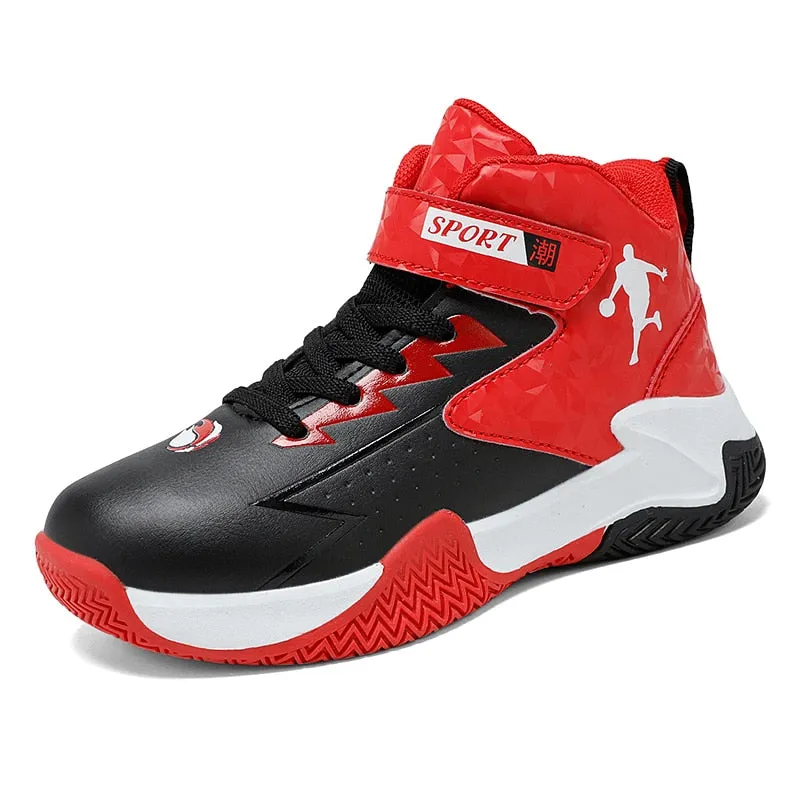 Kids Boys Basketball Shoes Kids Sneakers Non-Slip Sports Girls Basketball Training Tennis Shoes