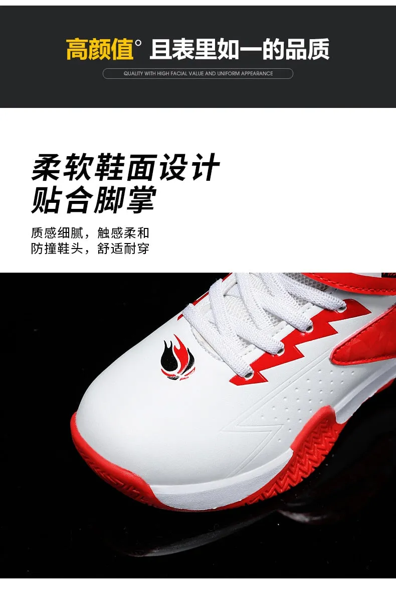 Kids Boys Basketball Shoes Kids Sneakers Non-Slip Sports Girls Basketball Training Tennis Shoes