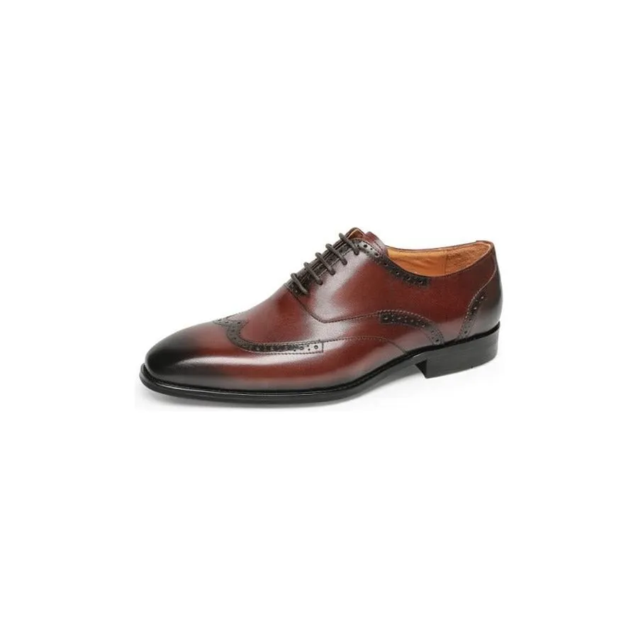 LaceLux Exotic Leather Classic Lace-Up Shoes