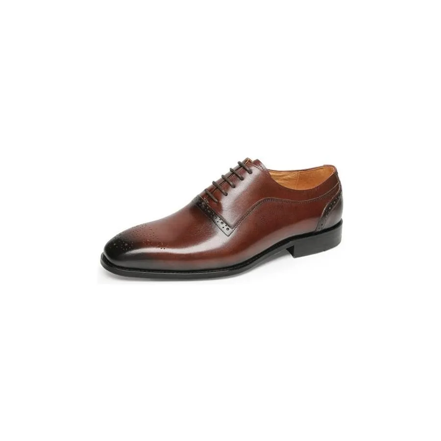 LaceLux Exotic Leather Classic Lace-Up Shoes