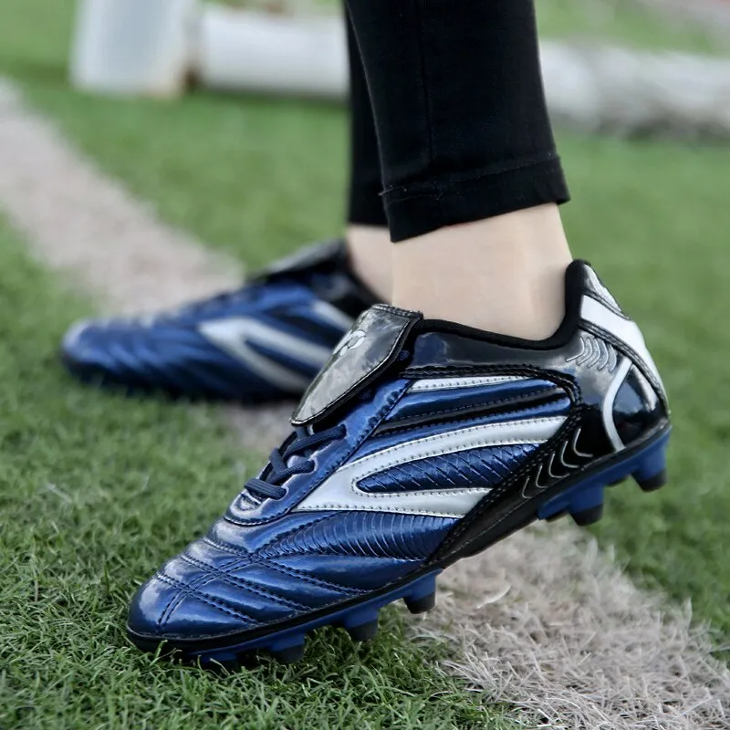 Long Spikes Cleats Turf PU Leather Kids Sneakers Boys Girls Soccer Boots Children Football Outdoor Child Sports Trainer Shoes