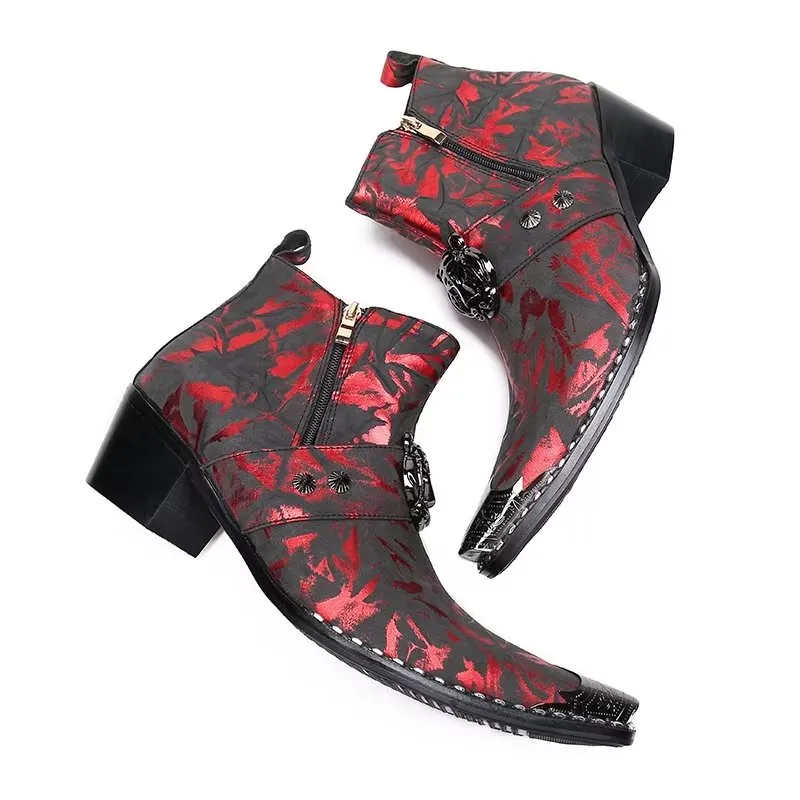 LuxeLeather Exotic Pointed Toe Dress Boots