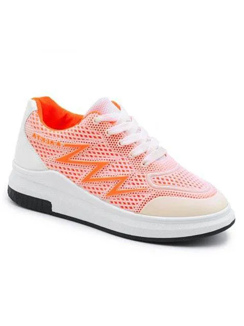 Luxurious Faux Leather Panel Athletic Shoes