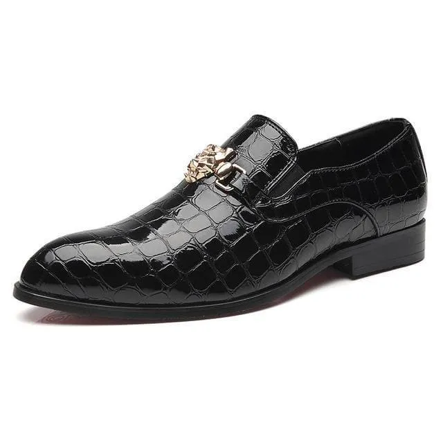 Luxury Crocodile Grain Pointed Toe Men Shoes