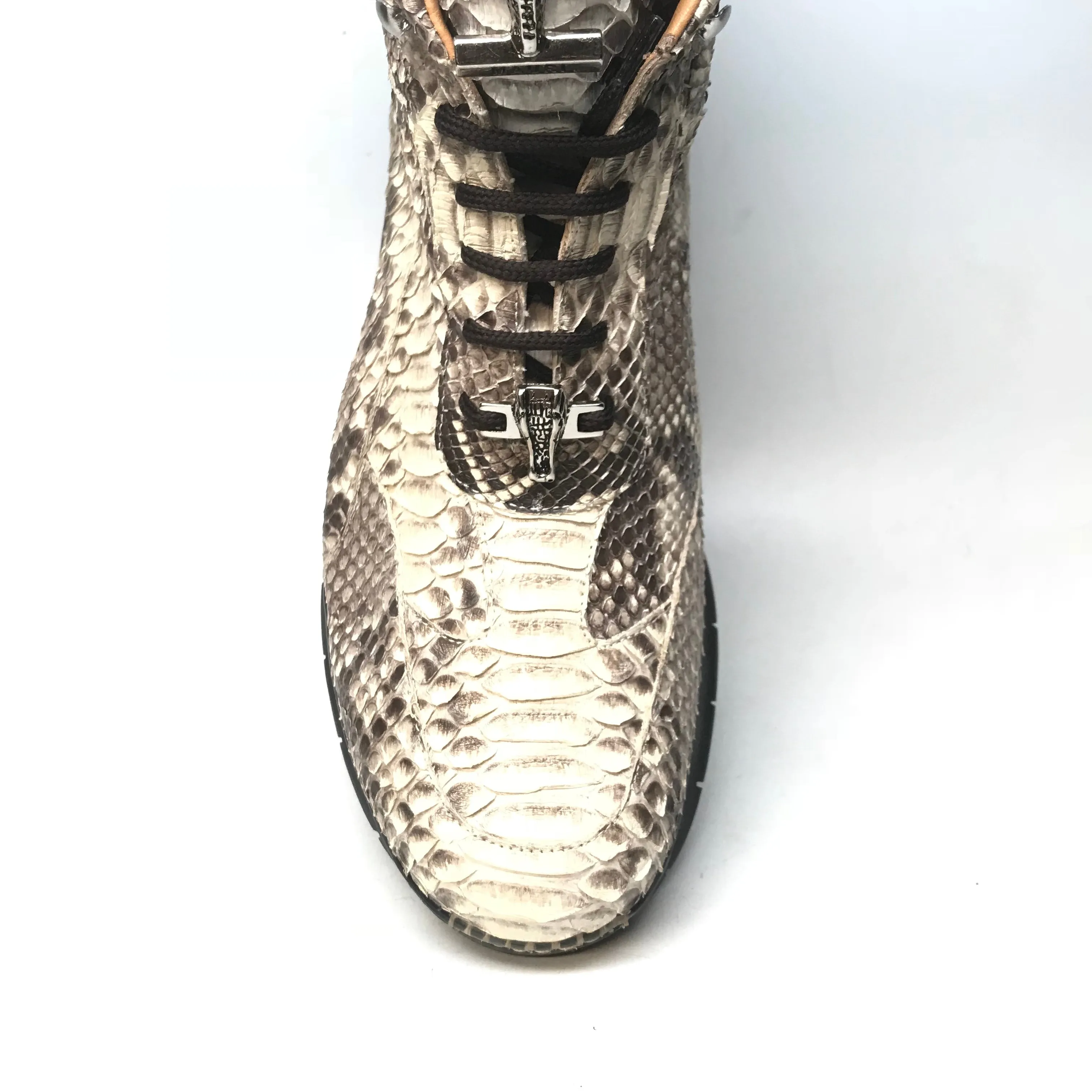 Mauri 8593 Natural Python Snakeskin Hightop Sneakers