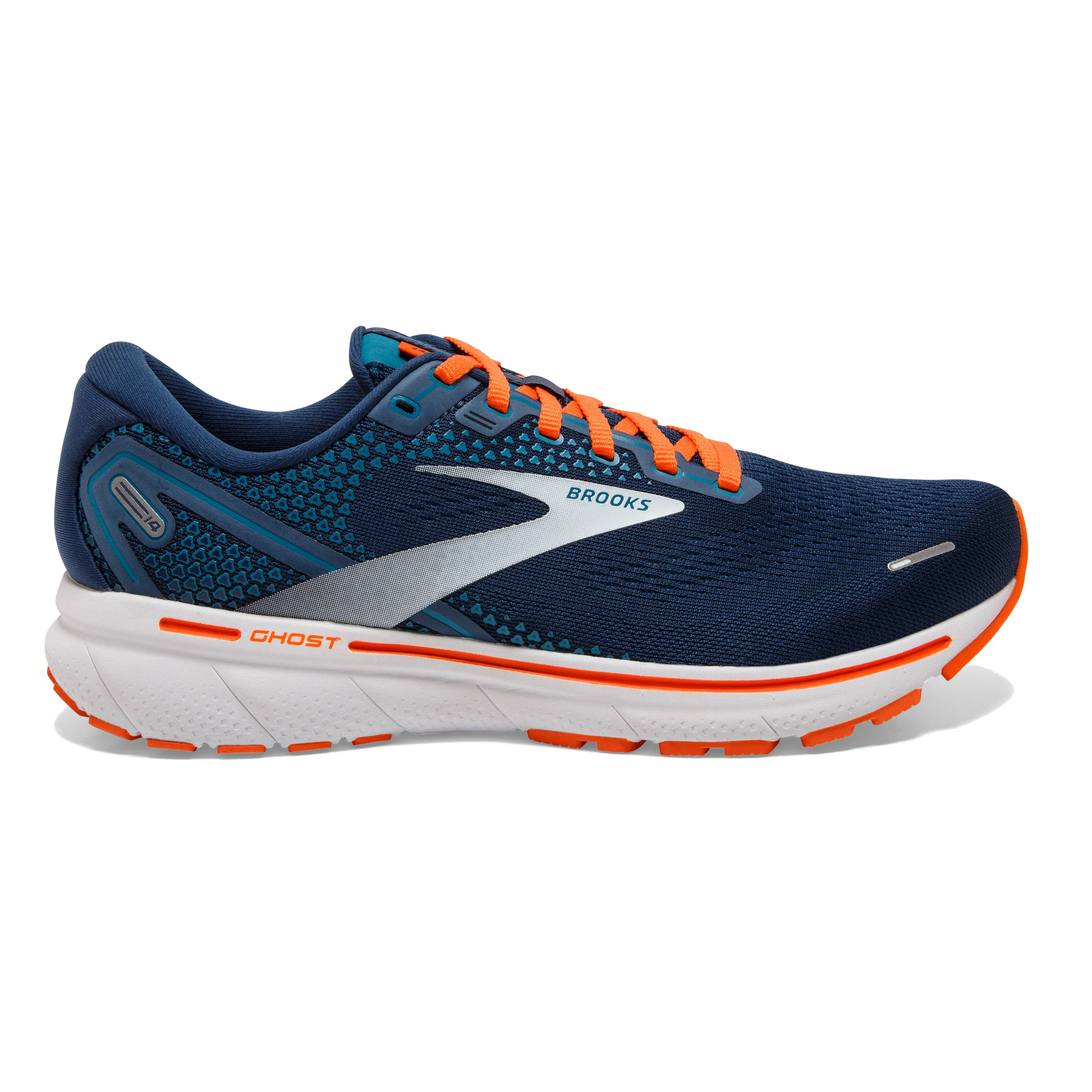 Men's Brooks Ghost 14 Color: Titan/Teal/Flame