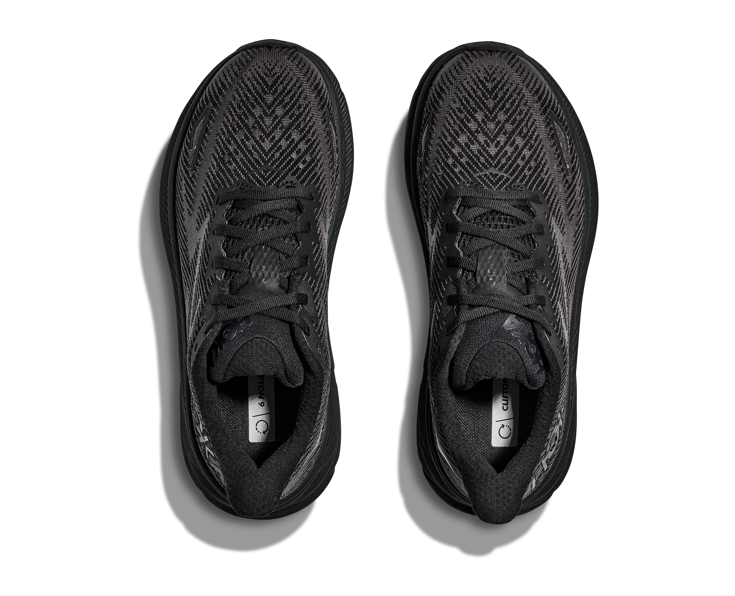 Men's Hoka Clifton 9 Color: Black/Black (WIDE WIDTH)