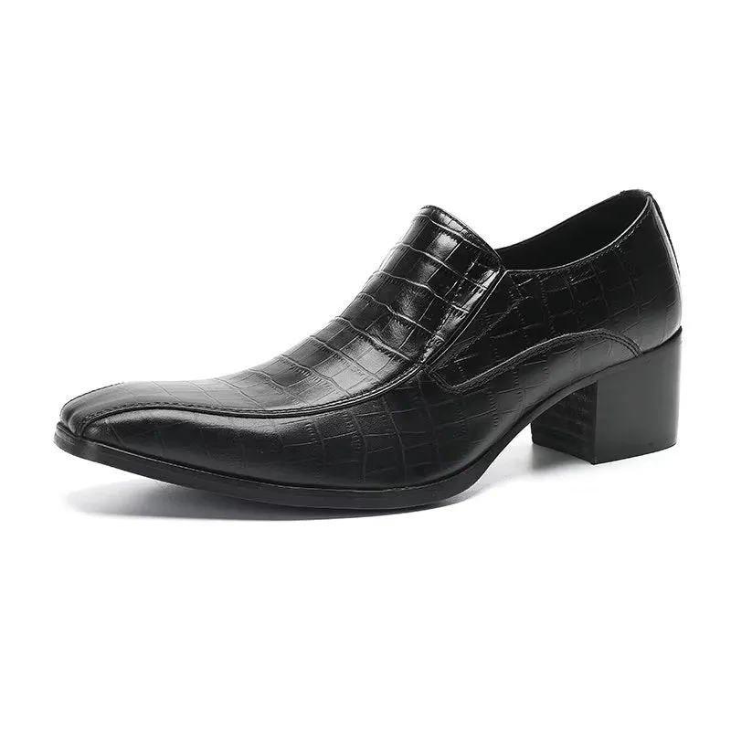 Modish CrocLeather Slip-on Dress Shoes