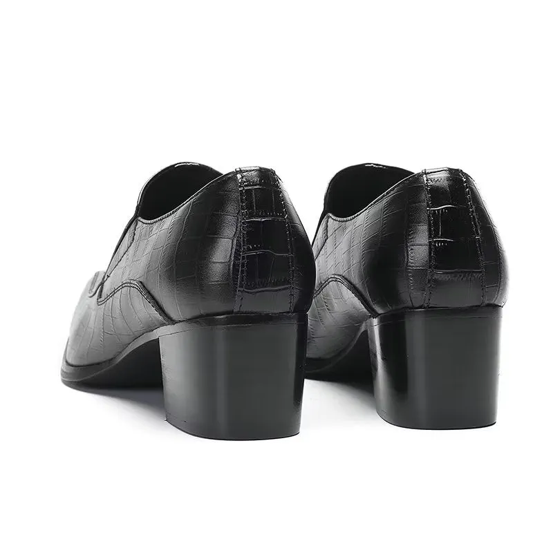 Modish CrocLeather Slip-on Dress Shoes