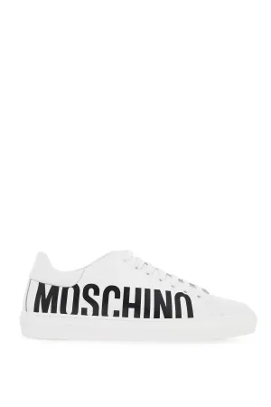 Moschino leather sneakers with logo print