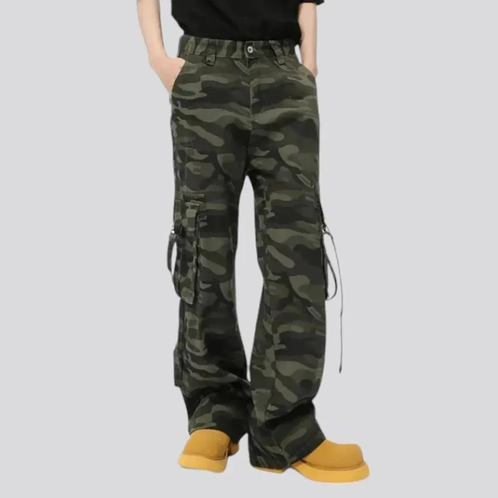 Multicolor cargo style street men's jeans