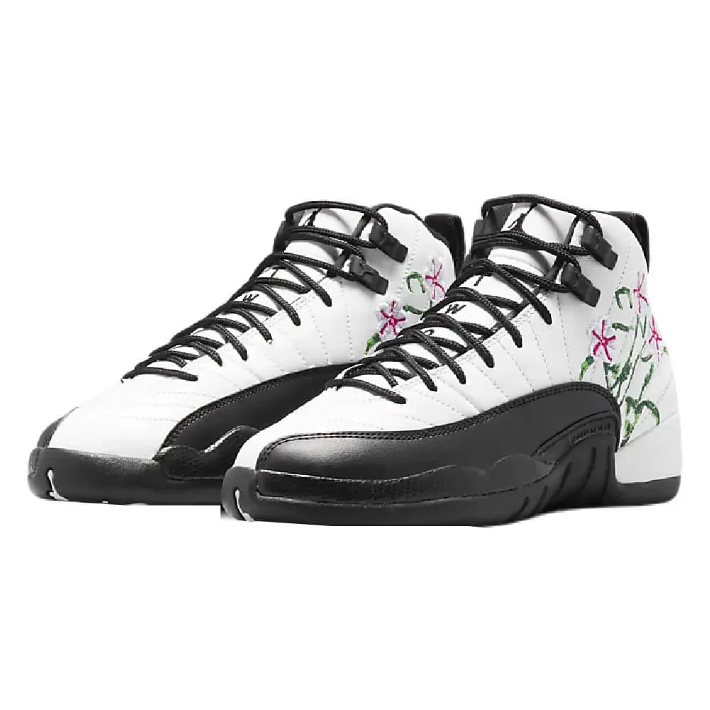 Nike Air Jordan 12 Retro Sneakers, White/Black