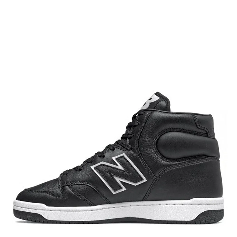 Scarpe Uomo NEW BALANCE Sneakers Alte 480 in Pelle colore Black e White