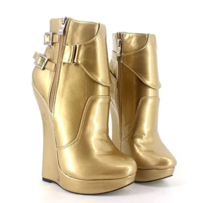 Sexy Fetish Wedge Women 7-Inch Extreme High Heel Boots