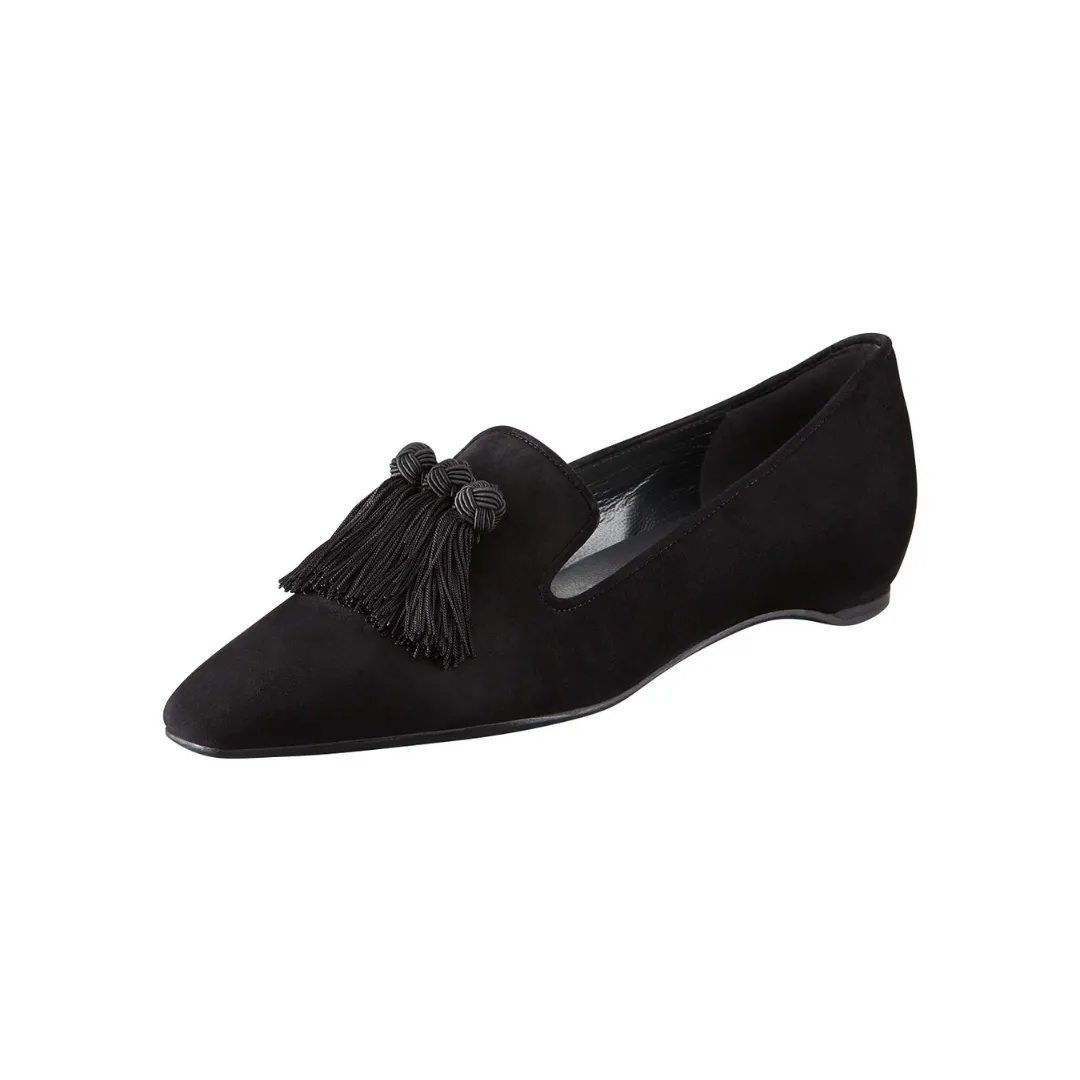 Stuart Weitzman Women's Tasstrio Suede Tassel Loafer