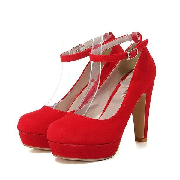 Suede Pure Color High Heel Shoes