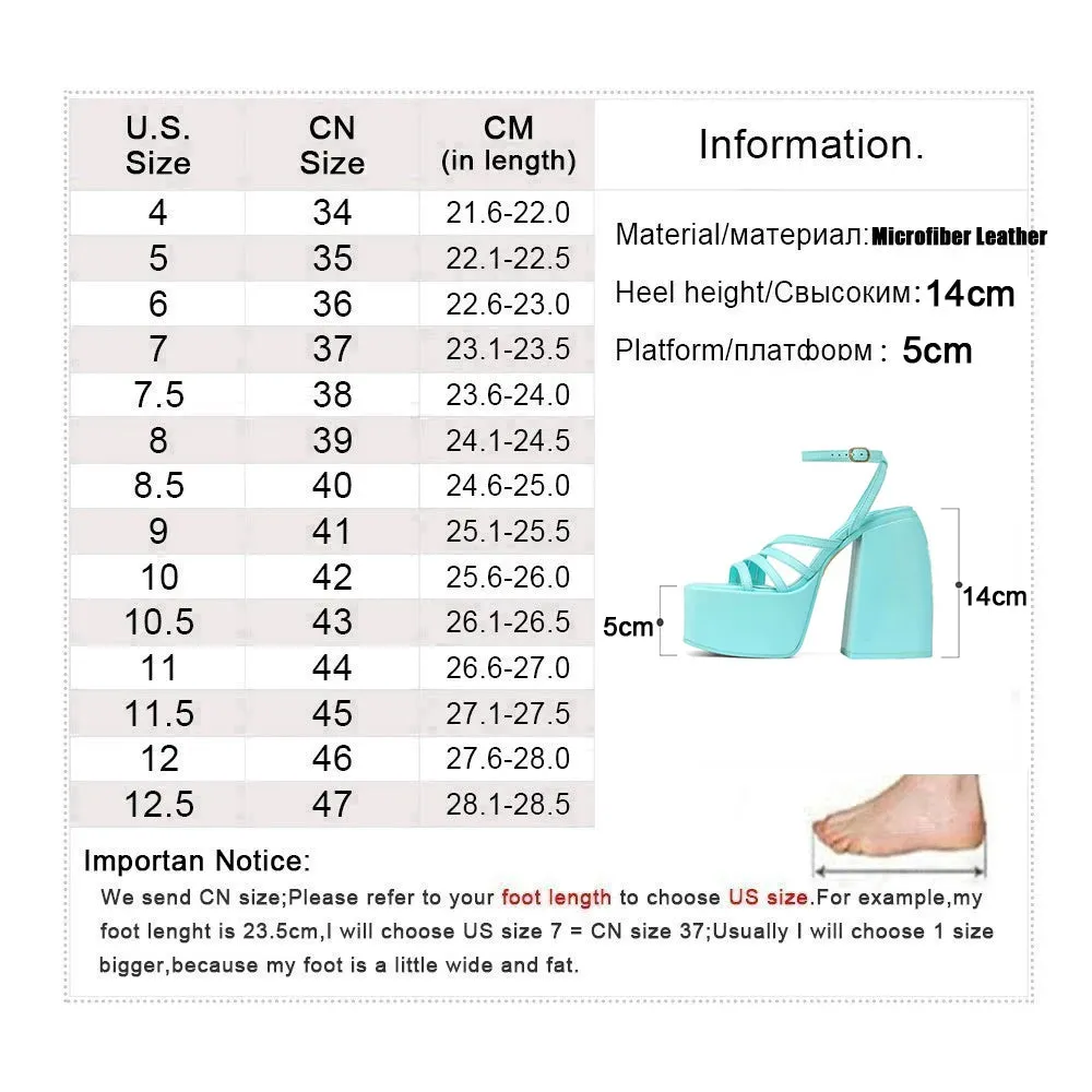 TAVIMART  -  New High Heeled Sandals Women Thick Platform Shoes Women Party Shoes High Heels Slippers Women Buckle Sandalias de las mujeres