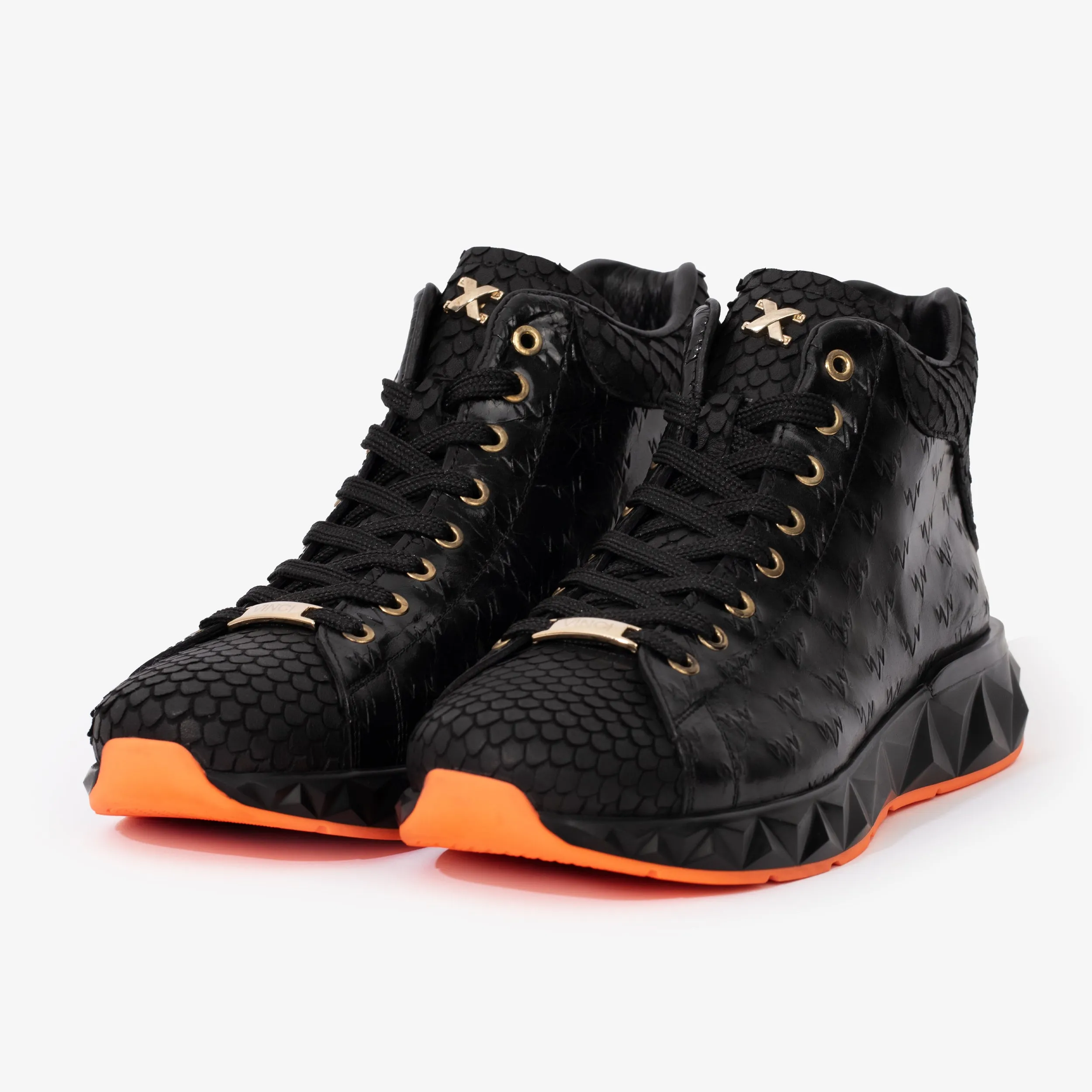 The Caesars Black Leather High-Top Men Sneaker