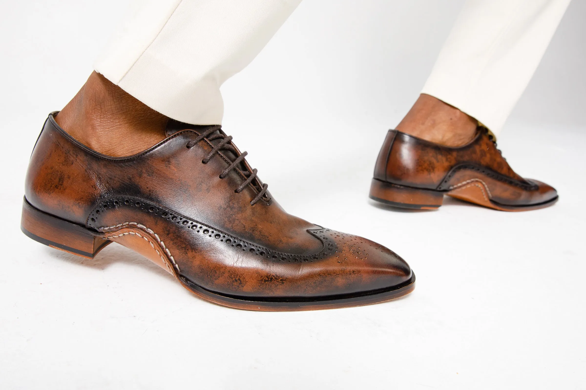 The Royal Hand Craft Brown Wingtip Oxford Men Shoe