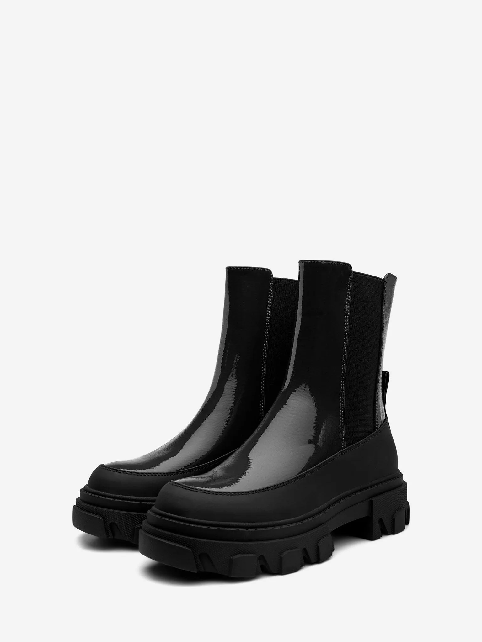 Tola Patent Boots - Black