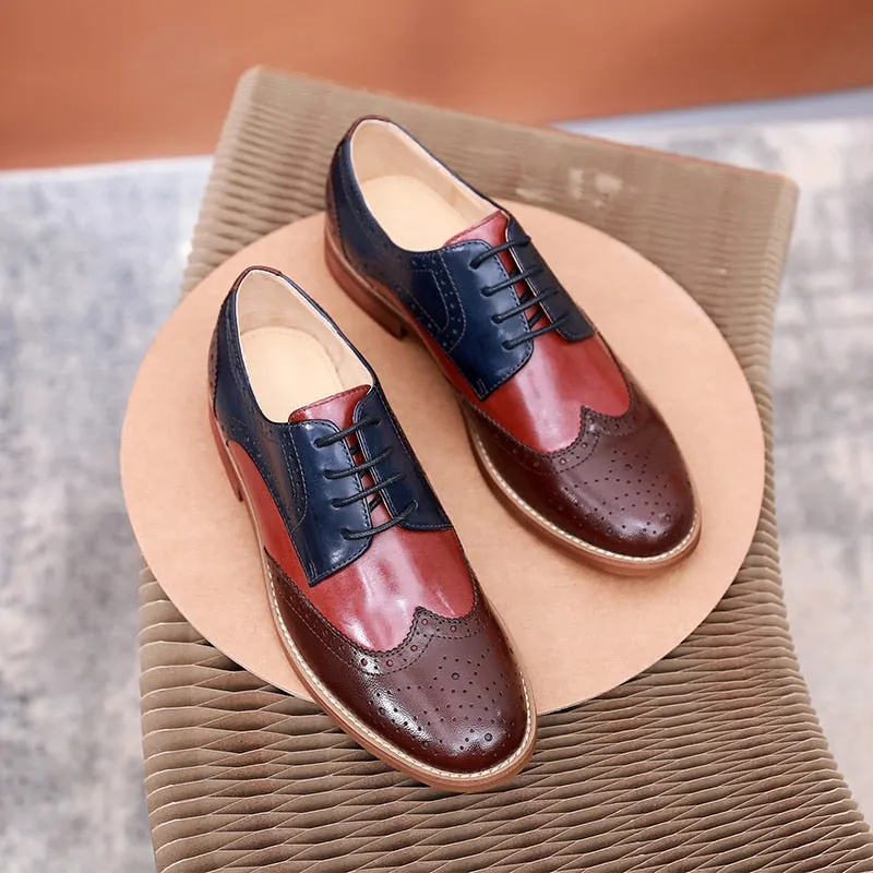 Women VintageLuxe Brogue Leather Oxfords Shoes