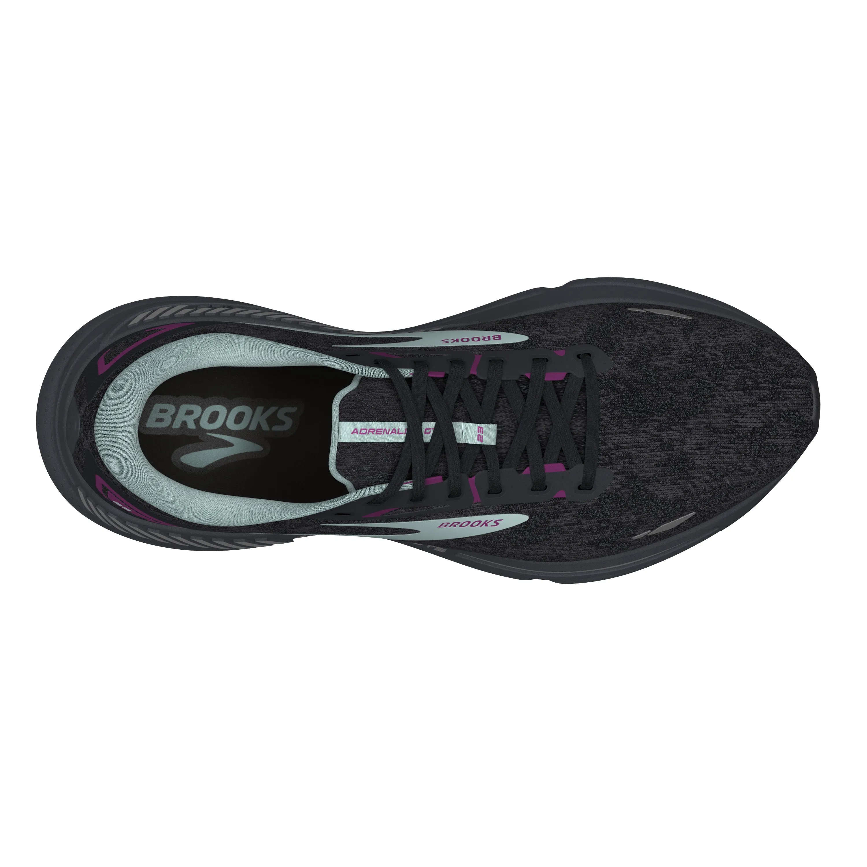 Women's Brooks Adrenaline GTS 23 1203811B072 Color:  Black/Light Blue/Purple