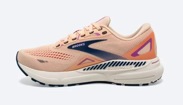 Women's Brooks Adrenaline GTS 23 1203811B795 Color:  Apricot/Estate Blue/Orchid