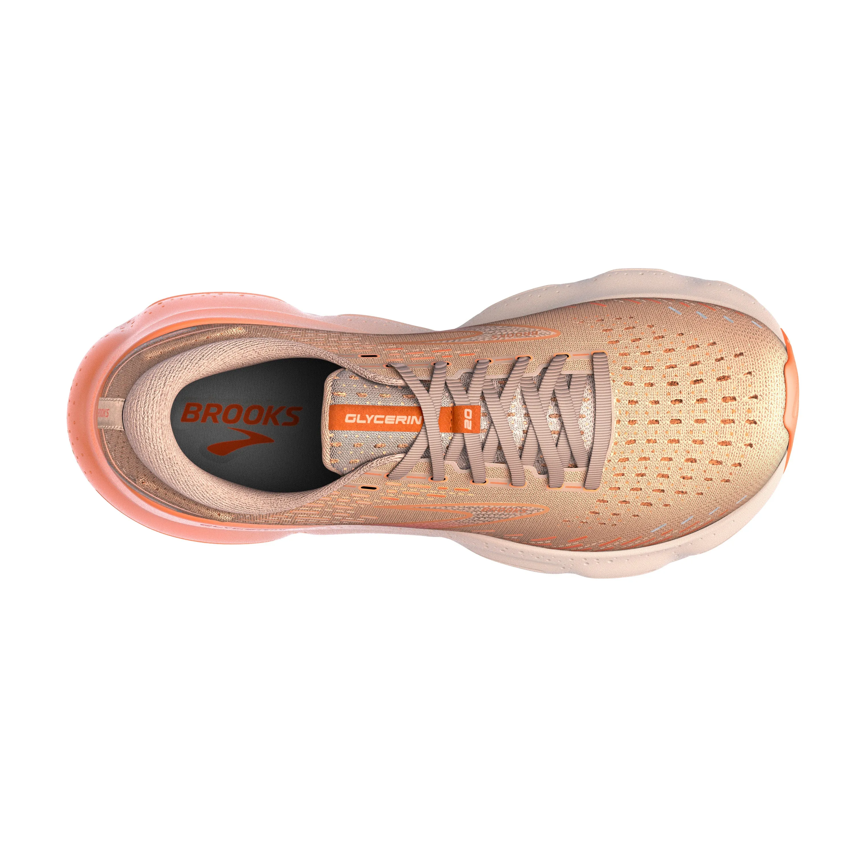 Women's Brooks Glycerin 20 Color: Peach/Tangerine/Orange