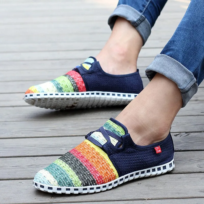 Women's summer breathable linen fabric fashion slip-on casual shoes