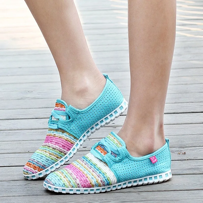 Women's summer breathable linen fabric fashion slip-on casual shoes