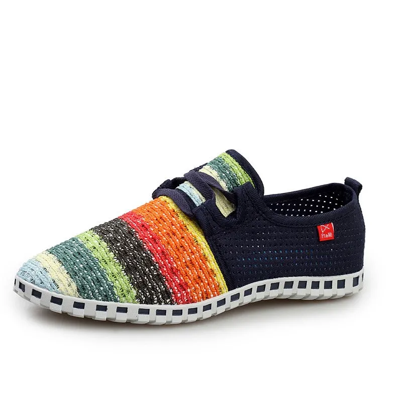 Women's summer breathable linen fabric fashion slip-on casual shoes