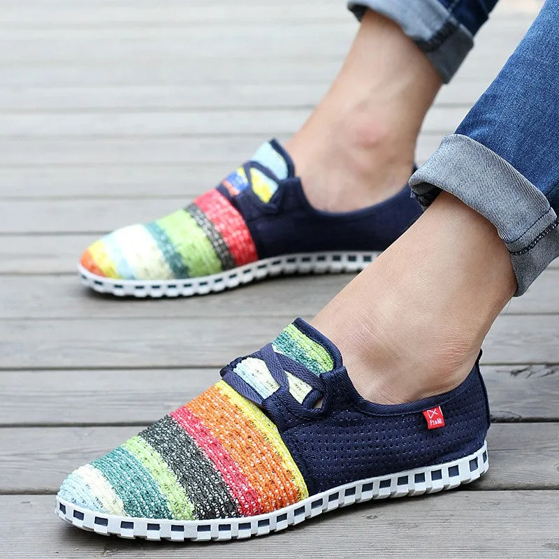 Women's summer breathable linen fabric fashion slip-on casual shoes