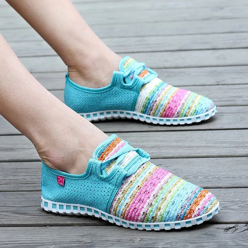 Women's summer breathable linen fabric fashion slip-on casual shoes