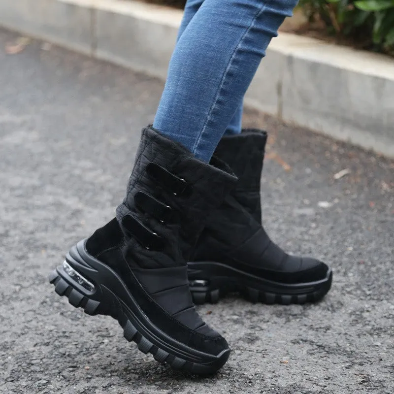 Women's winter thermal plush non-slip platform boots