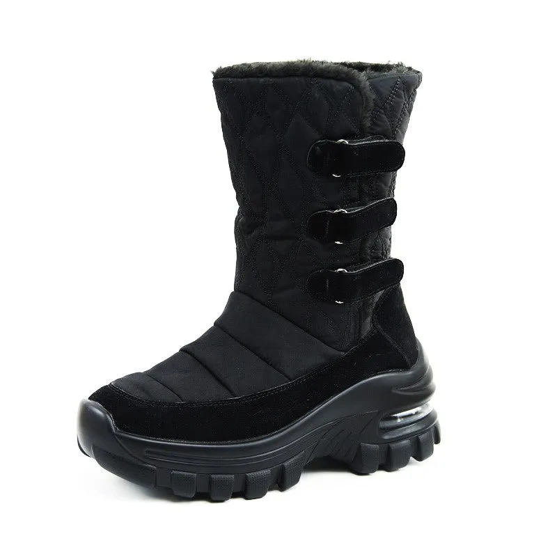 Women's winter thermal plush non-slip platform boots